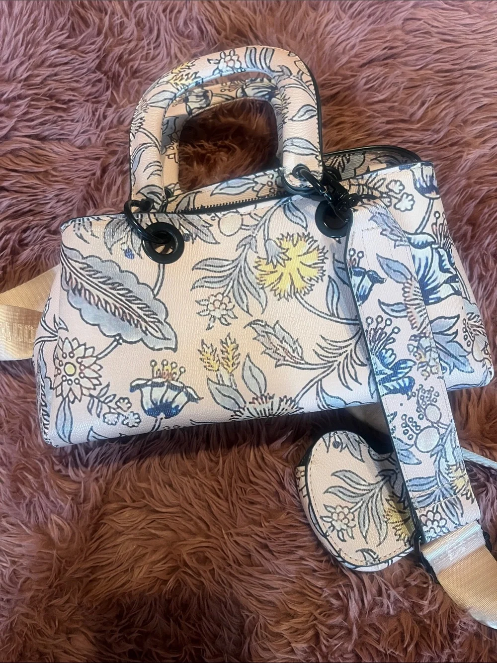 Steve Madden Pink Floral Crossbody Satchel